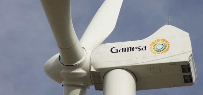 Imagen de un generador eólico de Gamesa.