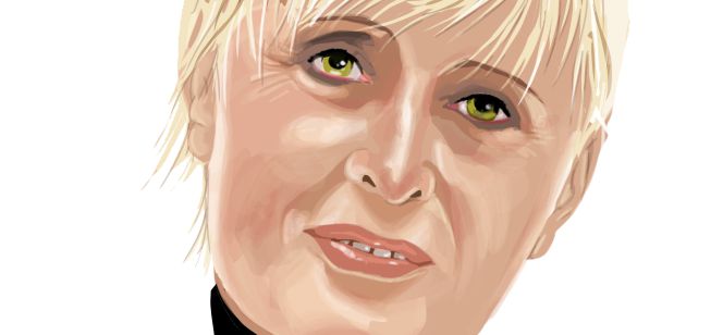Caricatura de la baronesa Denise Kingsmill, miembro del consejo de administración de Inditex.