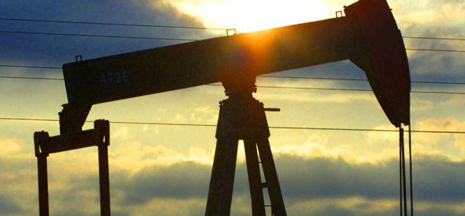 Campo de extracción de petróleo.