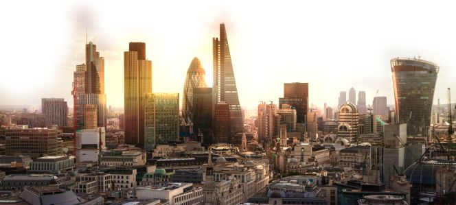 Perfil del distrito financiero de Londres, conocido como la City.