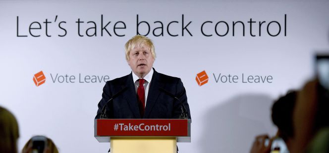 El exalcalde de Londres, Boris Johnson, haciendo campaña a favor del ‘brexit’.