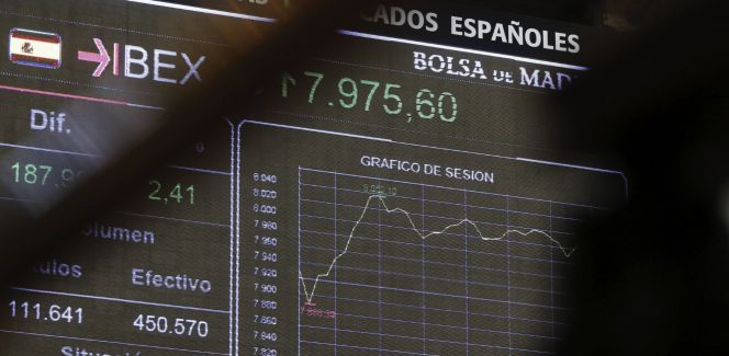 Panel informativo de la Bolsa española