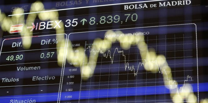 Panel de la Bolsa española.