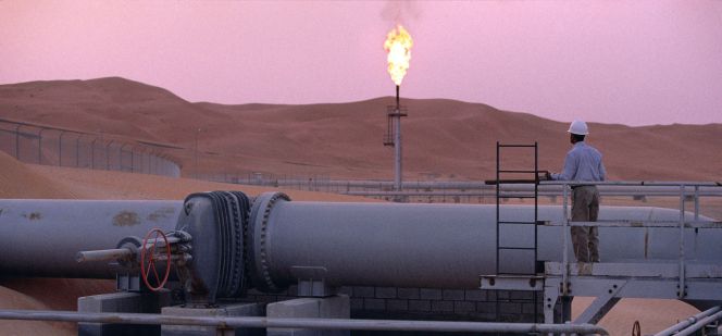 Planta de Saudi Aramco, la petrolera estatal de Arabia Saudí.
