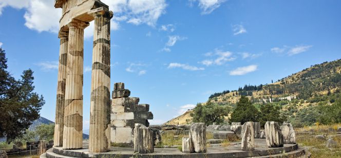 Delfos, en Grecia.