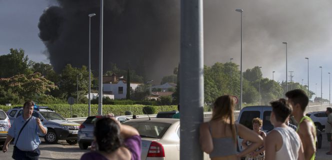 Las dos urbanizaciones más cercanas a la fábrica de aceite del Grupo Ybarra en Dos Hermanas (Sevilla) han sido desalojadas como consecuencia del incendio.