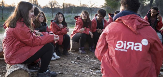 Un grupo de jóvenes durante una actividad del Campus del proyecto Gira de Coca-Cola.