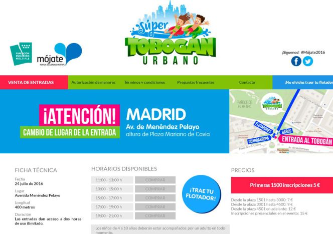 Madrid instala el tobogán acuático más largo del mundo
