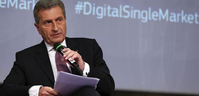 El comisario europeo de Economía y Sociedad Digitales, Günther Oettinger.