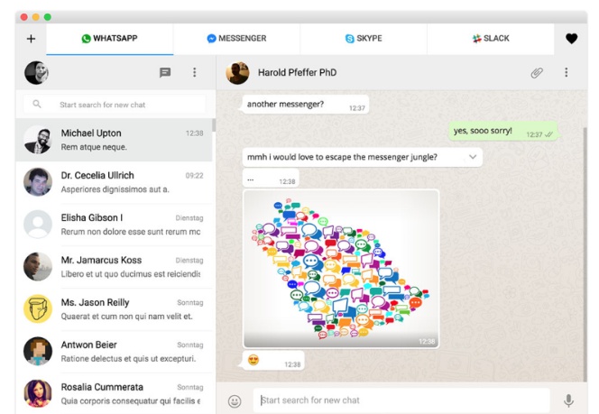 WhatsApp, Hangouts, Skype, Telegram, Slack, etc. toda la mensajería en una sola ventana del PC