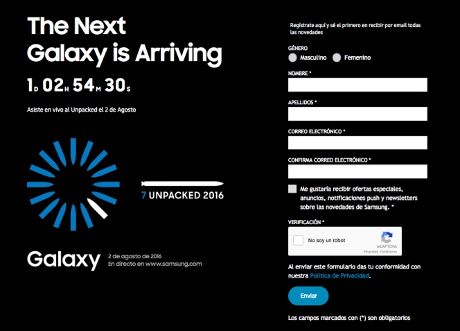 Cómo ver la presentación del Samsung Galaxy Note 7 en directo y 360º