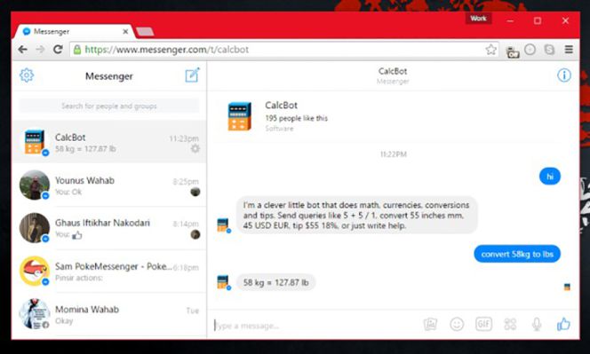 Un bot de Facebook para calcular y convertir cualquier unidad