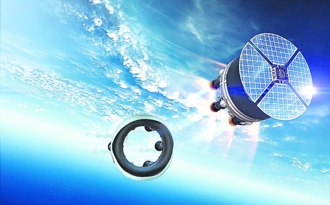 Imagen del nuevo proyecto Bloostar, un sistema híbrido para lanzar minisatélites al espacio.