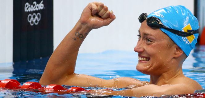 Mireia Belmonte, instantes después de ganar los 200 metros a mariposa, en Río de Janeiro.