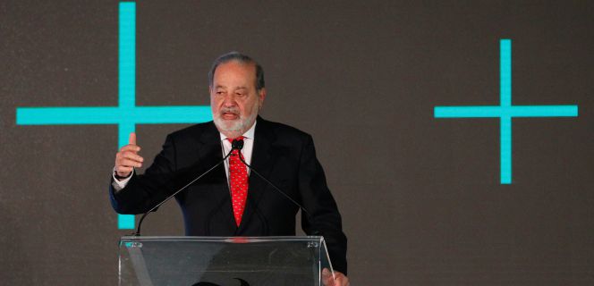 El magnate Carlos Slim, dueño del grupo Carso, en una intervención en EE UU.