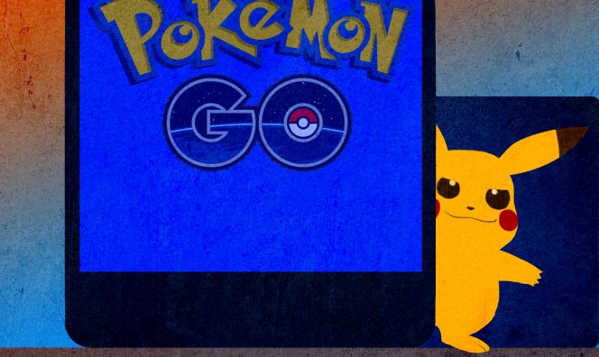 Pikachu tras terminal con Pokémon GO