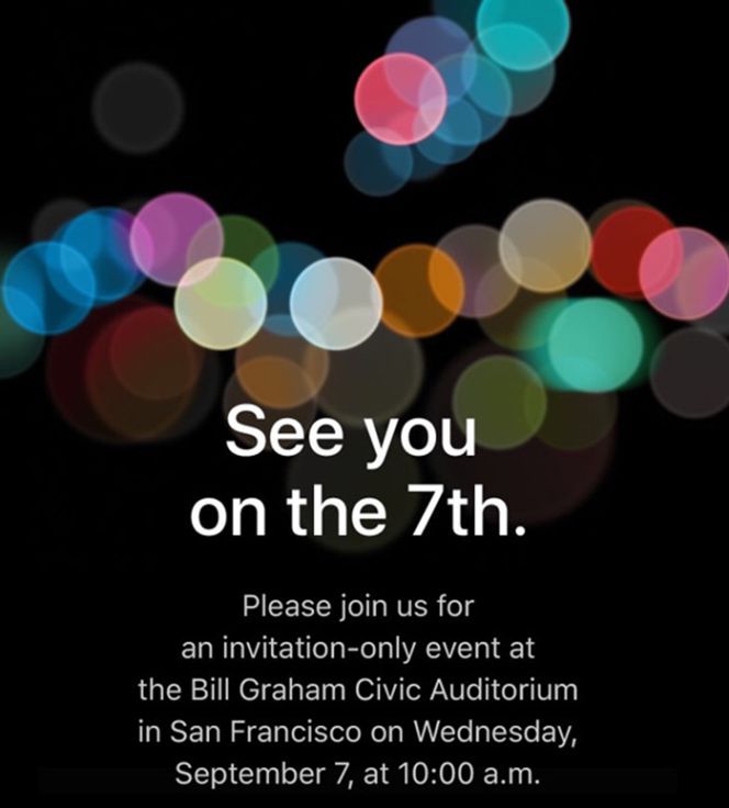 Invitación presentación iPhone 7
