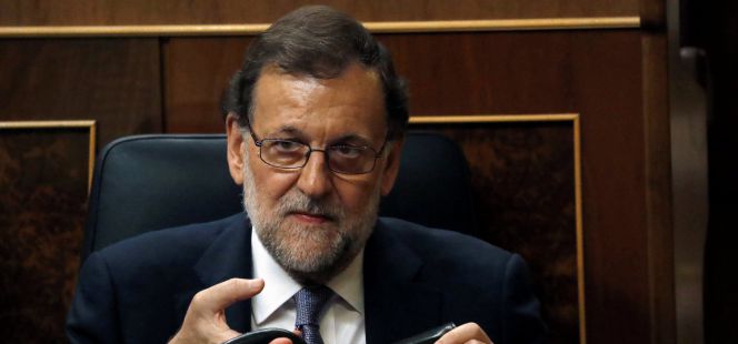 El presidente en funciones, Mariano Rajoy, durante la votación de investidura del miércoles.