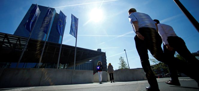 Exterior del Banco Central Europeo (BCE), en Fráncfort.
