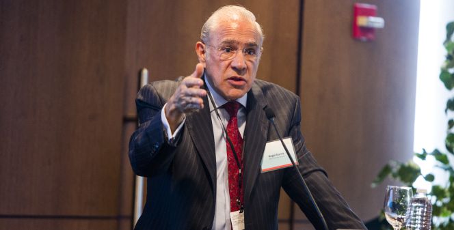 Angel Gurría, Secretario General de la OCDE. Foro Latinoamerica, Estados Unidos y España, organizado por El País en Nueva York (Foto Edu Bayer)