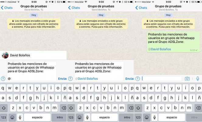 WhatsApp ya permite mencionar a otros usuarios en chats de grupo