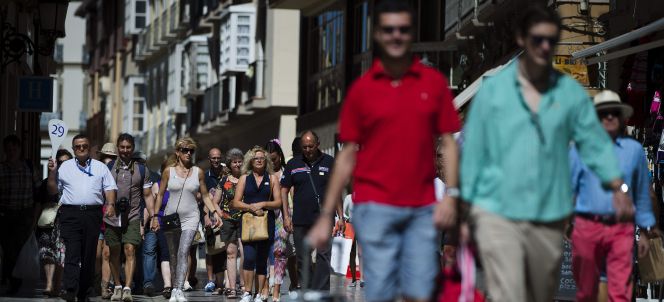 Turistas en el centro de Málaga.