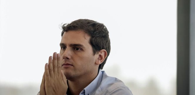 El presidente de Ciudadanos, Albert Rivera, al inicio hoy de la reunión de la Ejecutiva Nacional del partido.