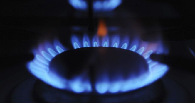 Un quemador de una cocina de gas.