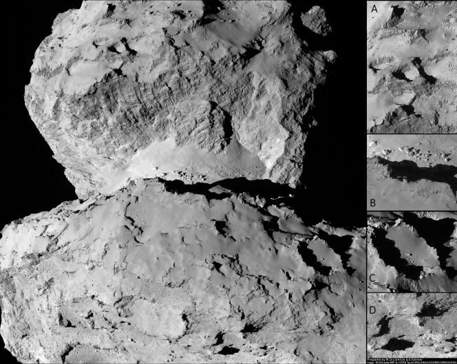 Imágenes del asteroide 67PChuryumov-Gerasimenko con foto de la sonda Rosetta