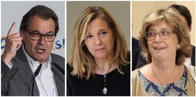 Fotografías de archivo del expresidente de la Generalitat Artur Mas (i), y las conselleras Joana Ortega (c) e Irene Rigau (d).