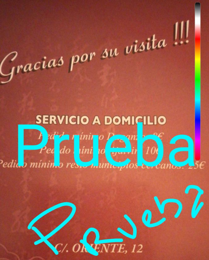 Texto a mano alzada en imagen de WhatsApp