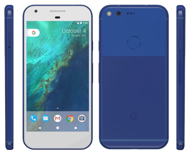 Teléfono Google Pixel azul