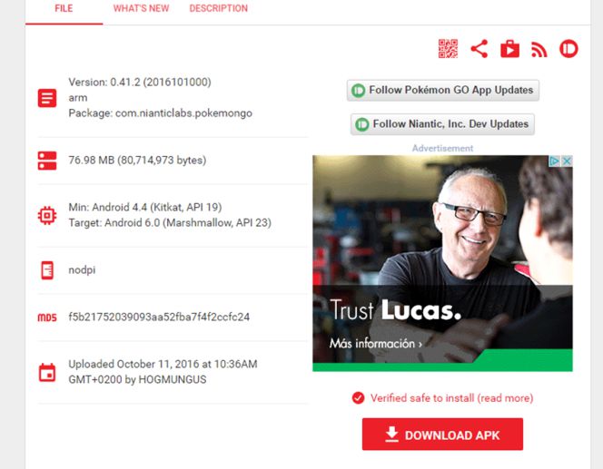 Servicio APK Mirror para Android
