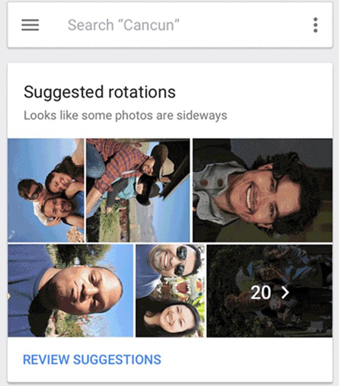 Cambio orientación en Google Fotos