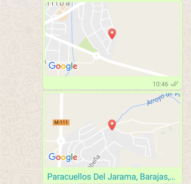Ubicaciones compartida en WhatsApp