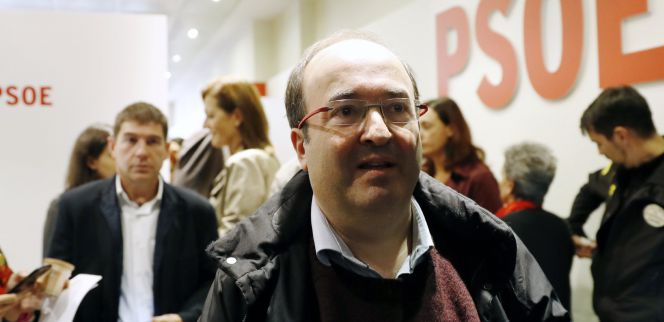 El primer secretario del PSC, Miquel Iceta, a su salida del Comité Federal del PSOE celebrado el domingo.