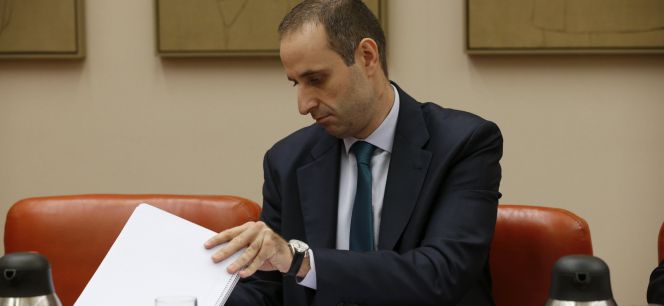 El presidente del FROB, Jaime Ponce, durante su comparecencia ante la Comisión de Economía del Congreso