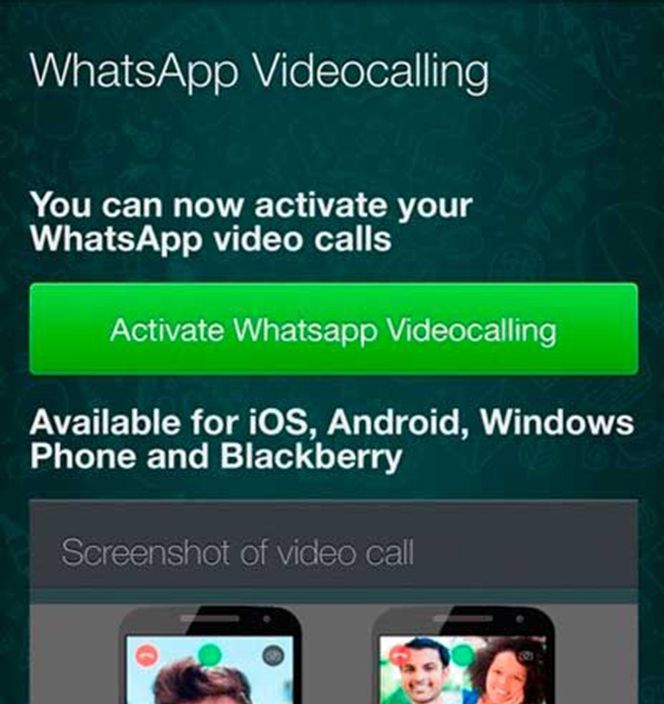 Mensaje falso en WhatsApp videollamadas
