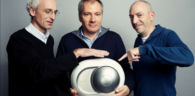 Los fundadores de Devialet, Pierre-Emmanuel Calmel, Quentin Sannié y Emmanuel Nardin.