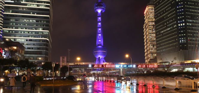 La Torre Perla Oriental, en Shanghái (China).