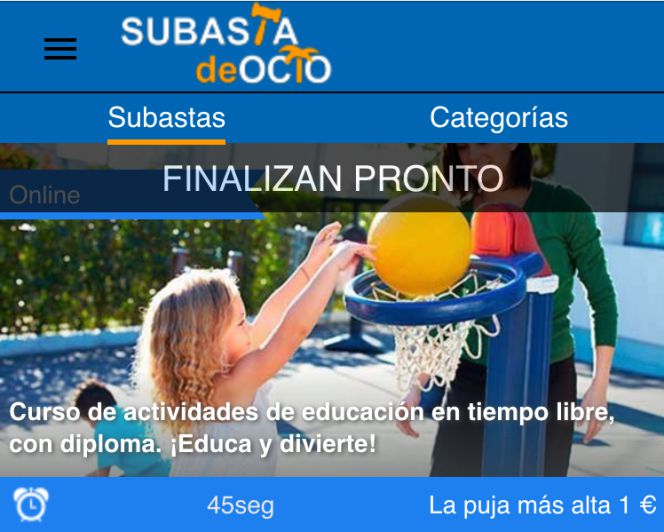 Aplicación Subasta de ocio