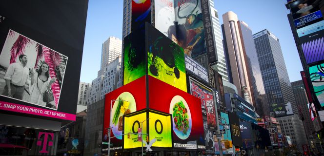 Anuncio de aceite español en Times Square (Nueva York).