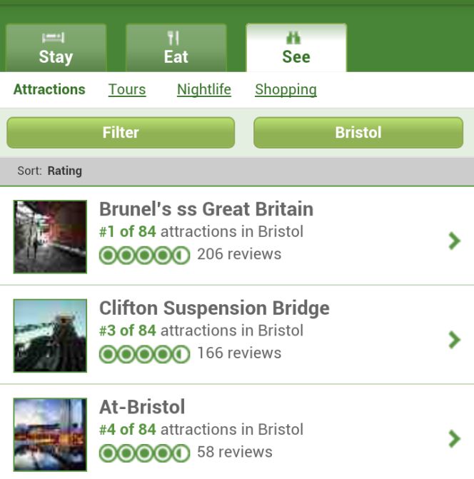 Aplicación TripAdvisor