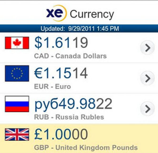 Aplicación cambio de divisas