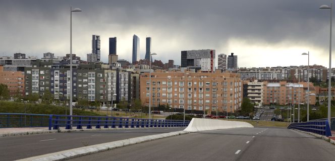 Promociones residenciales en el nuevo barrio de San Chinarro en Madrid.