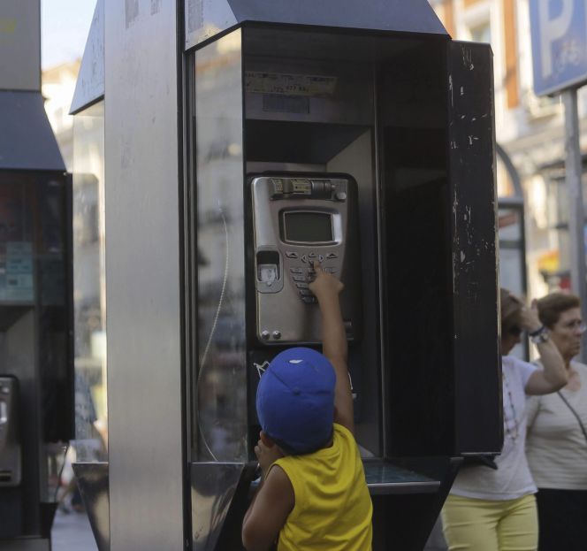 Cabina telefónica.