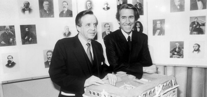 José Ángel Sánchez Asiaín y Pedro Toledo, que en 1988 acordaron la primera gran fusión bancaria, entre Banco de Bilbao y Banco de Vizcaya.