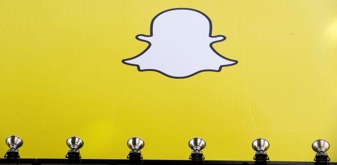 Un cartel de Snapchat en el Times Square de Nueva York, en marzo de 2015.