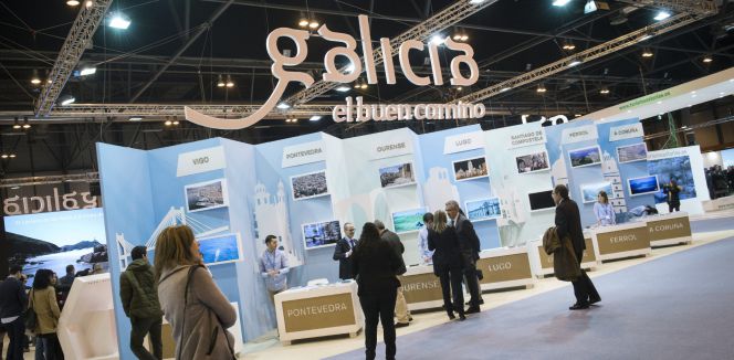 Vista del pabellón de Galicia, en la inauguración hoy de la trigesimosexta edición de la feria internacional de turismo Fitur, en Madrid, el pasado año. EFEArchivo