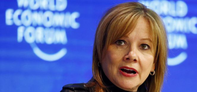 Mary Barra, CEO de General Motors, en Davos.